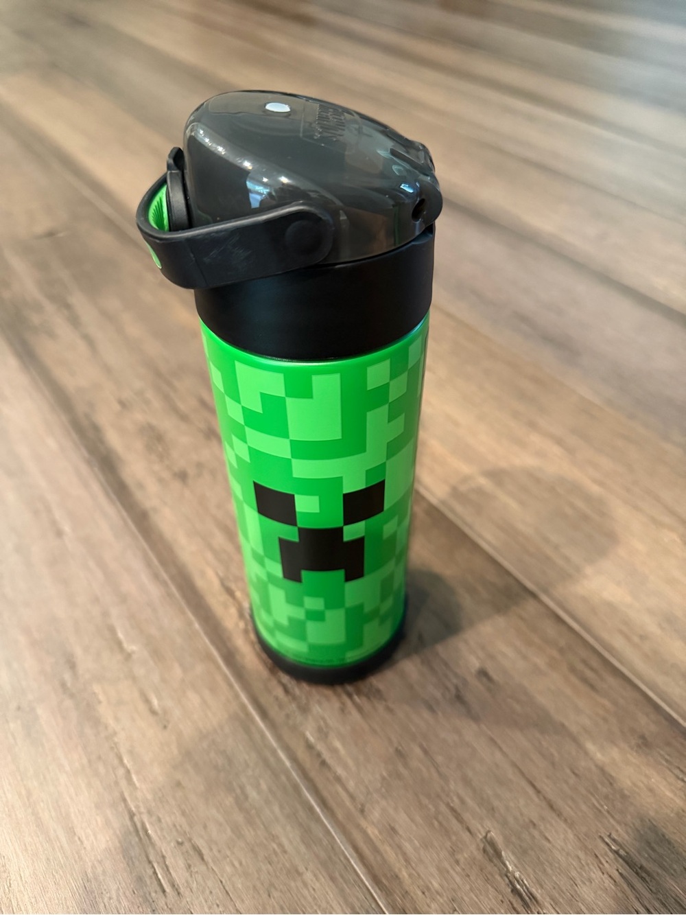 Thermos 16oz Minecraft Creeper Stainless Steel Water Bottle - Bright Green